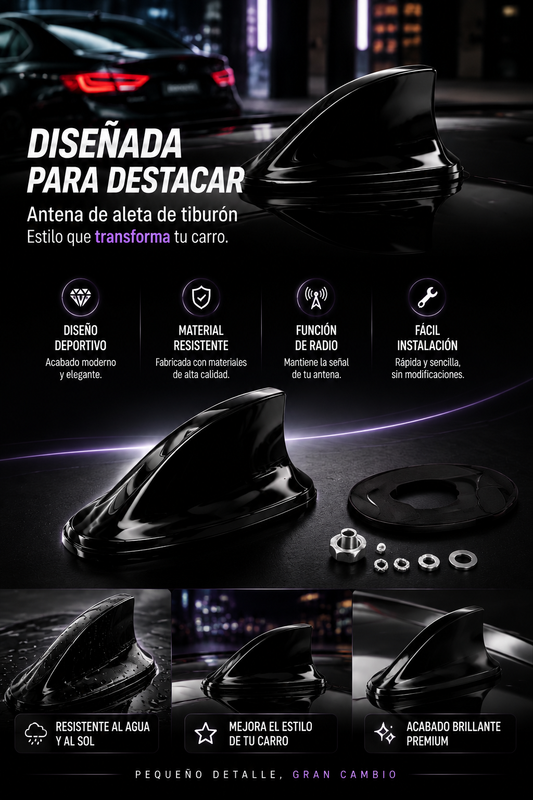 ANTENA ALETA TIBURÓN RADIO CARRO